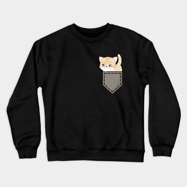 Cute kitten Cat in pocket | I love cats Crewneck Sweatshirt by Jose Luiz Filho